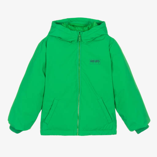 KENZO KIDS-Green Down Puffer Jacket | Childrensalon Outlet