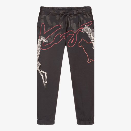 KENZO KIDS-Серые хлопковые джоггеры | Childrensalon Outlet