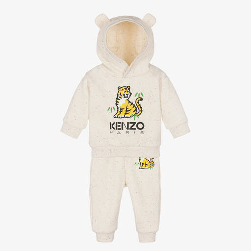KENZO KIDS-Кремовый спортивный костюм из хлопка с тигром | Childrensalon Outlet