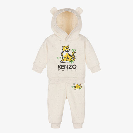 KENZO KIDS-Ivory Cotton KOTORA Tiger Tracksuit | Childrensalon Outlet