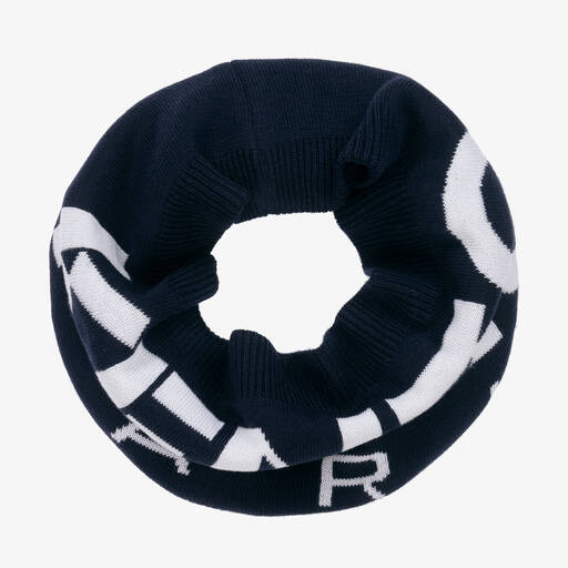 KENZO KIDS-Navy Blue Cotton & Wool Snood | Childrensalon Outlet