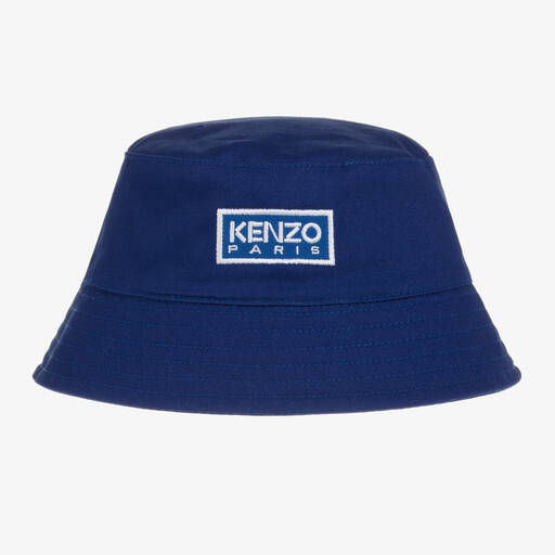 KENZO KIDS-Navy Blue Logo Bucket Hat | Childrensalon Outlet