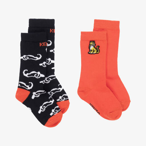 KENZO KIDS-Kotora Socken navy/orange 2er-Pack | Childrensalon Outlet