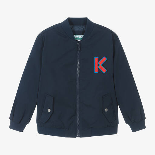 KENZO KIDS-جاكيت بومبر بسحّاب لون كحلي | Childrensalon Outlet