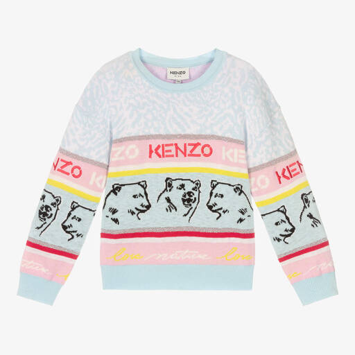 KENZO KIDS-Голубой свитер с медведями | Childrensalon Outlet