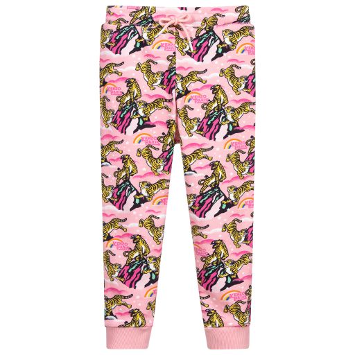 KENZO KIDS-Pink Cotton Tiger Joggers | Childrensalon Outlet