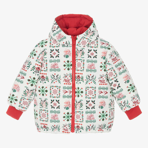 KENZO KIDS-Doudoune de Noël rouge réversible | Childrensalon Outlet