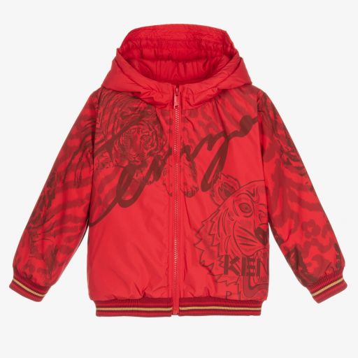 KENZO KIDS-Red Tiger Puffer Jacket | Childrensalon Outlet