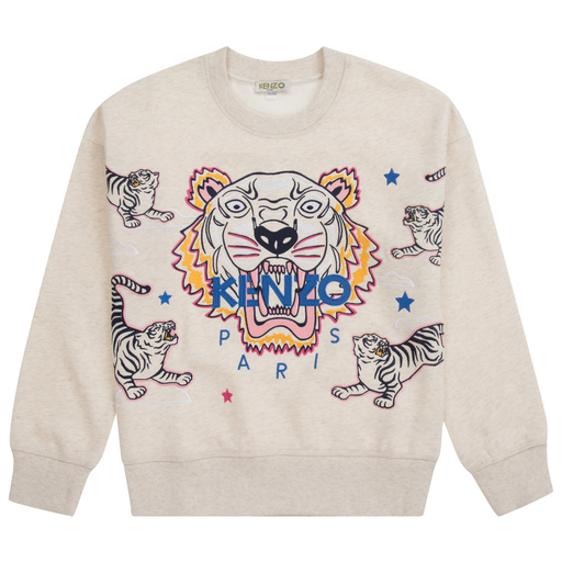 KENZO KIDS-Teen Beige Tiger Sweatshirt | Childrensalon Outlet