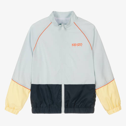 KENZO KIDS-Teen Boys Blue Colourblock Jacket | Childrensalon Outlet