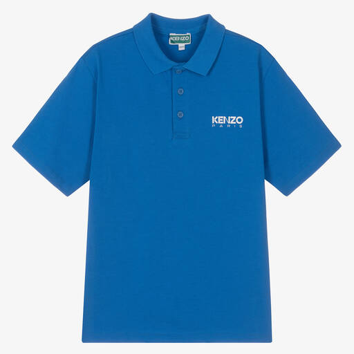 KENZO KIDS-Синяя хлопковая рубашка поло | Childrensalon Outlet