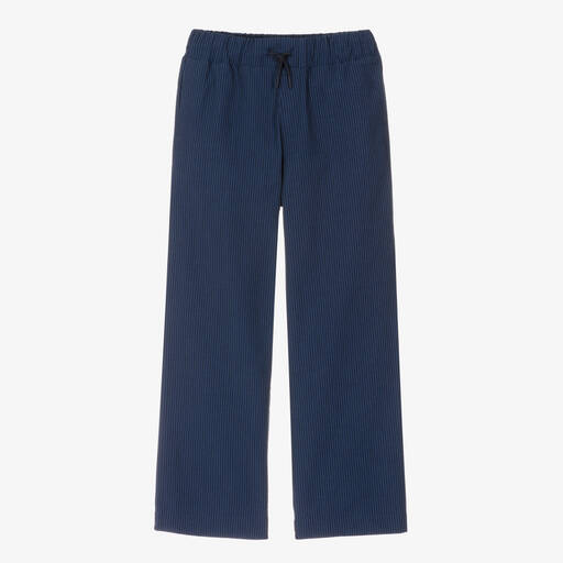 KENZO KIDS-Teen Boys Blue Striped Cotton Trousers | Childrensalon Outlet