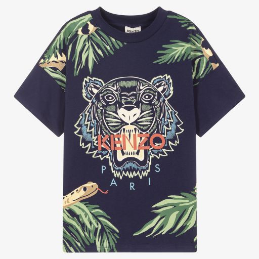 KENZO KIDS-T-shirt bleu Tigre Ado garçon | Childrensalon Outlet