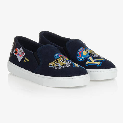 KENZO KIDS-Синие кроссовки с тиграми | Childrensalon Outlet