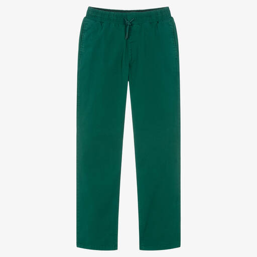 KENZO KIDS-Teen Boys Green Cotton Twill Trousers | Childrensalon Outlet