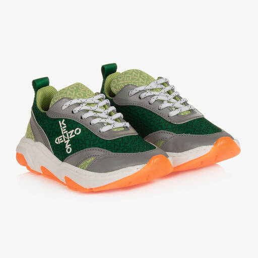 KENZO KIDS-ترينرز تينز ولادي شبك لون أخضر | Childrensalon Outlet