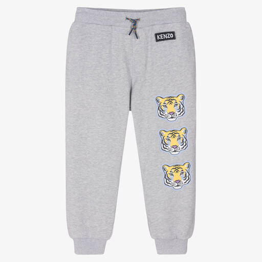 KENZO KIDS-Teen Boys Grey Marl Logo Joggers | Childrensalon Outlet