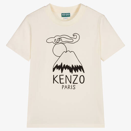 KENZO KIDS-تيشيرت كوتورا تينز ولادي قطن لون عاجي | Childrensalon Outlet