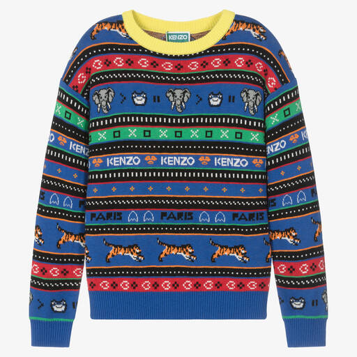 KENZO KIDS-Teen Boys Multicolour Knit Sweater | Childrensalon Outlet