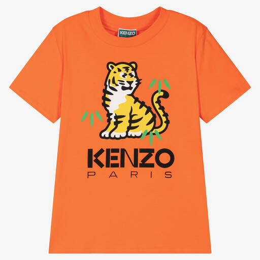 KENZO KIDS-Teen Boys Orange KOTORA Logo T-Shirt | Childrensalon Outlet
