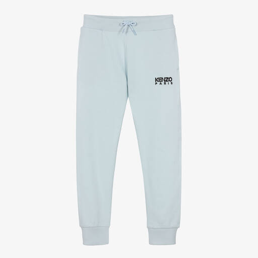 KENZO KIDS-Teen Boys Pale Blue Cotton Logo Joggers | Childrensalon Outlet