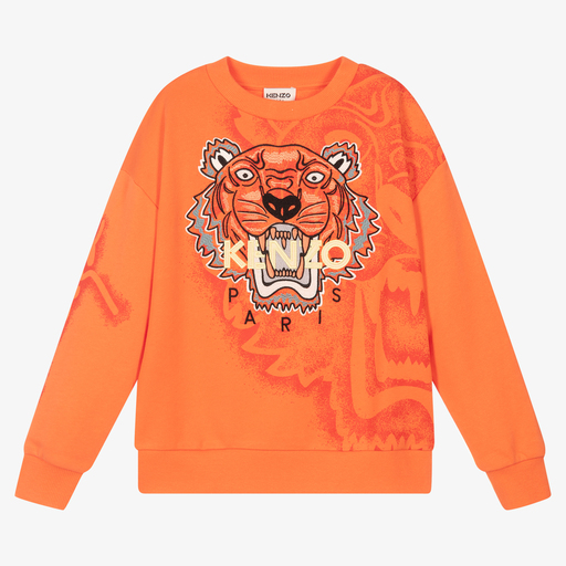 KENZO KIDS-Teen Coral Red Sweatshirt | Childrensalon Outlet