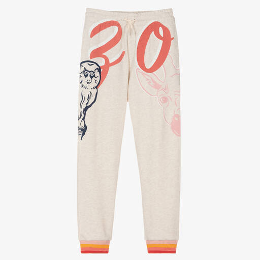 KENZO KIDS-Teen Girls Beige Multi Iconics Logo Joggers | Childrensalon Outlet