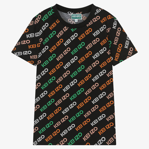 KENZO KIDS-Schwarzes Teen Baumwoll-T-Shirt (M) | Childrensalon Outlet