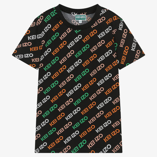 KENZO KIDS-T-shirt noir en coton ado fille | Childrensalon Outlet