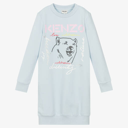 KENZO KIDS-Teen Girls Blue Logo Dress | Childrensalon Outlet