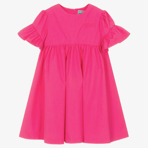 KENZO KIDS-Хлопковое платье цвета фуксии | Childrensalon Outlet