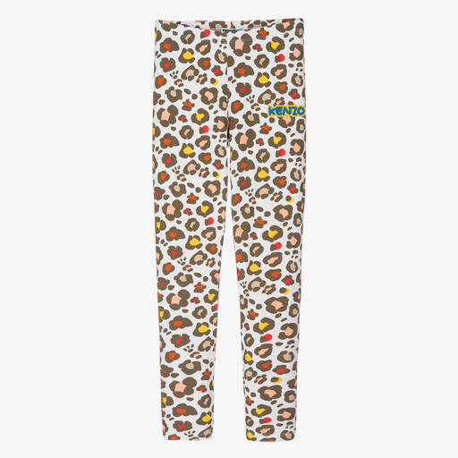 KENZO KIDS-Graue Teen Leggings mit Animalprint | Childrensalon Outlet