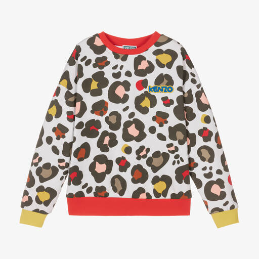 KENZO KIDS-Teen Girls Grey Animal Print Sweatshirt | Childrensalon Outlet