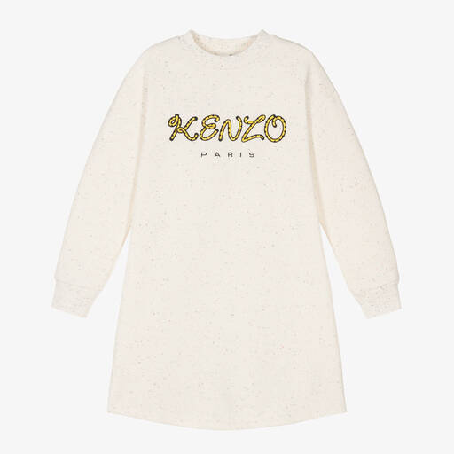 KENZO KIDS-Teen Girls Ivory Cotton Sweatshirt Dress | Childrensalon Outlet
