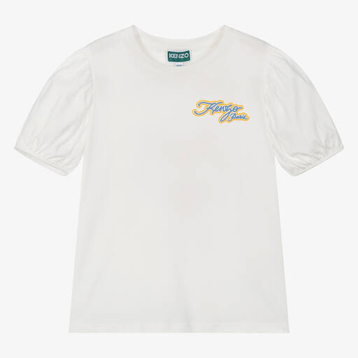 KENZO KIDS-تيشيرت قطن عضوي لون عاجي للمراهقات | Childrensalon Outlet