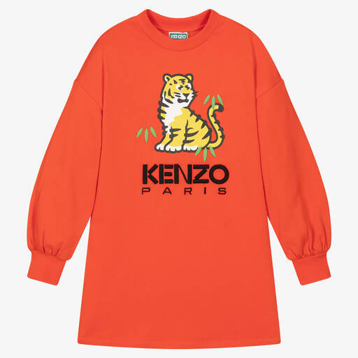 KENZO KIDS-Teen Girls Orange KOTORA Sweatshirt Dress | Childrensalon Outlet