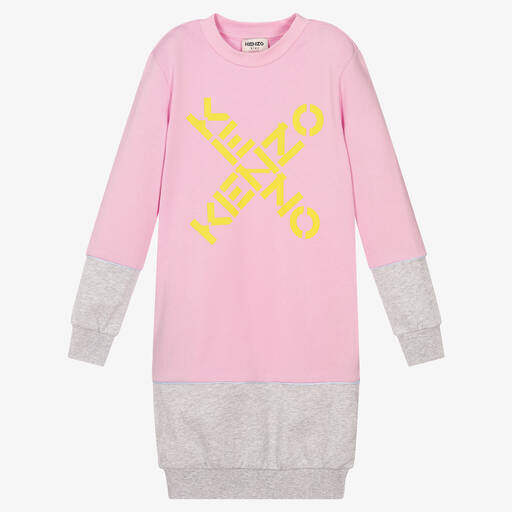 KENZO KIDS-Rosa Teen Big X Kleid (M) | Childrensalon Outlet