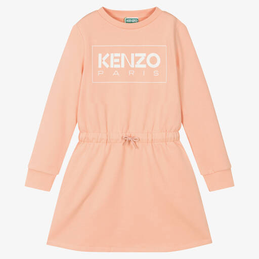 KENZO KIDS-Teen Girls Pink Cotton Jersey Dress | Childrensalon Outlet
