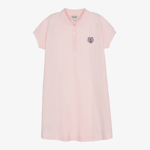 KENZO KIDS-Teen Girls Pink Cotton Piqué Polo Dress | Childrensalon Outlet
