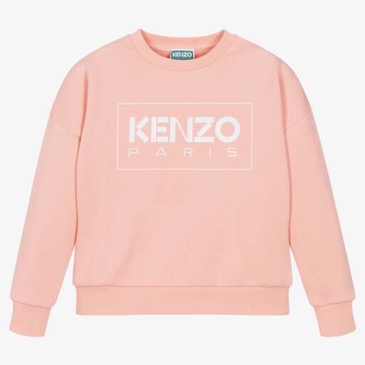 KENZO KIDS-Teen Girls Pink Cotton Sweatshirt | Childrensalon Outlet