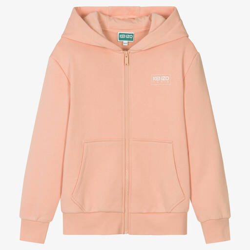 KENZO KIDS-Teen Girls Pink Cotton Zip-Up Top | Childrensalon Outlet