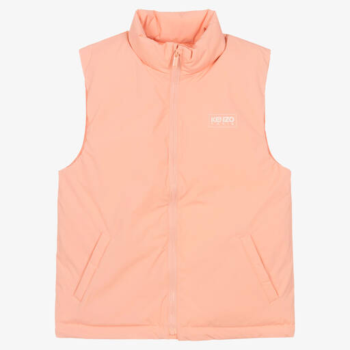 KENZO KIDS-Teen Girls Pink Down Padded Gilet | Childrensalon Outlet