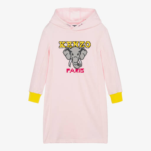 KENZO KIDS-Teen Girls Pink Hooded Elephant Dress | Childrensalon Outlet
