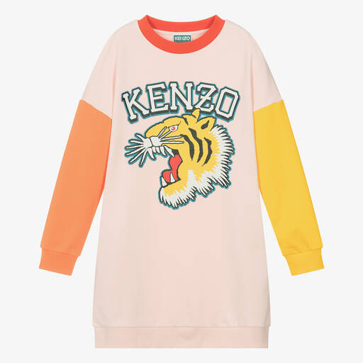 KENZO KIDS-Teen Girls Pink Varsity Tiger Dress | Childrensalon Outlet