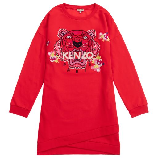 KENZO KIDS-Teen Girls Red Tiger Dress | Childrensalon Outlet