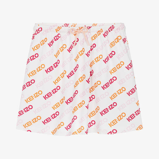 KENZO KIDS-Jupe blanche en piqué de coton ado | Childrensalon Outlet