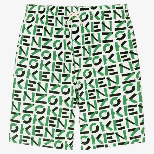 KENZO KIDS-Grüne Teen Baumwollshorts | Childrensalon Outlet