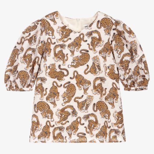 KENZO KIDS-Teen Ivory & Brown Blouse | Childrensalon Outlet