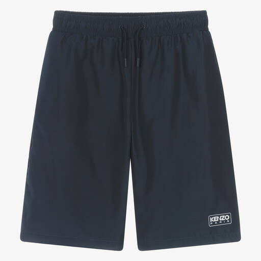 KENZO KIDS-Teen Navy Blue Drawstring Shorts | Childrensalon Outlet