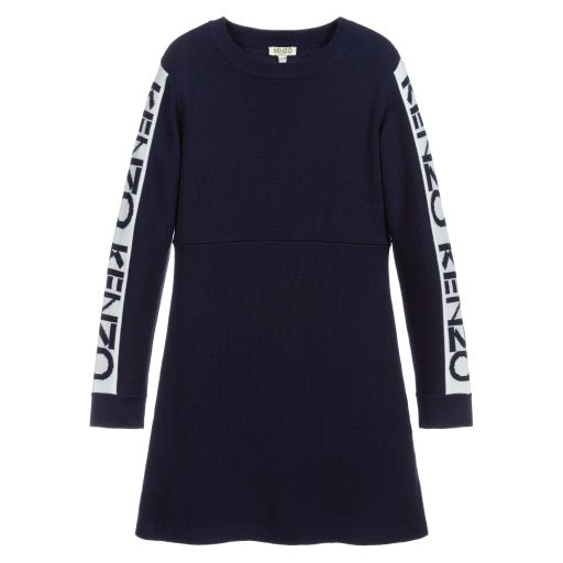 KENZO KIDS-Teen Navy Blue Logo Dress | Childrensalon Outlet